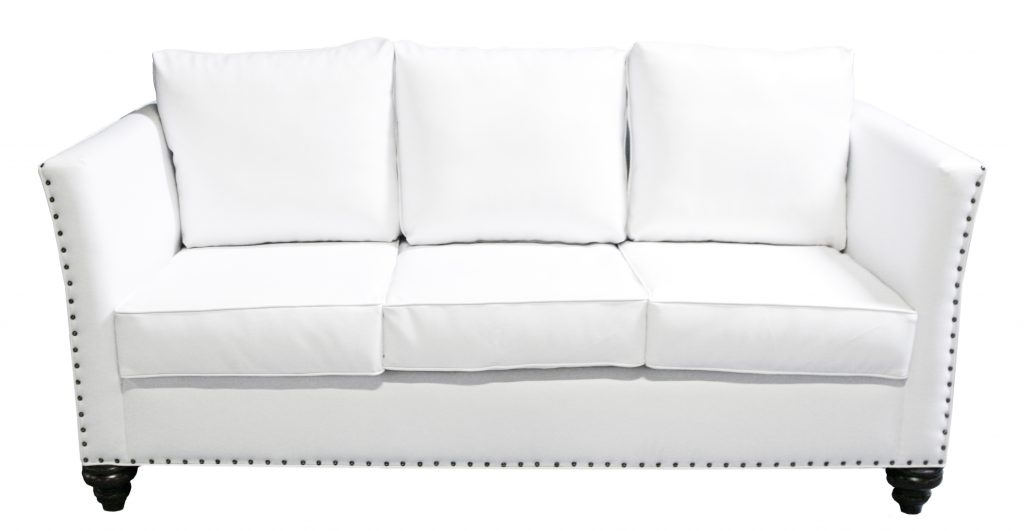 white leather nailhead sofa