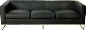 Costello Sofa - Black Leather - Designer8