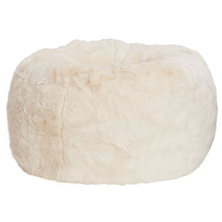 polar bear faux fur bean bag